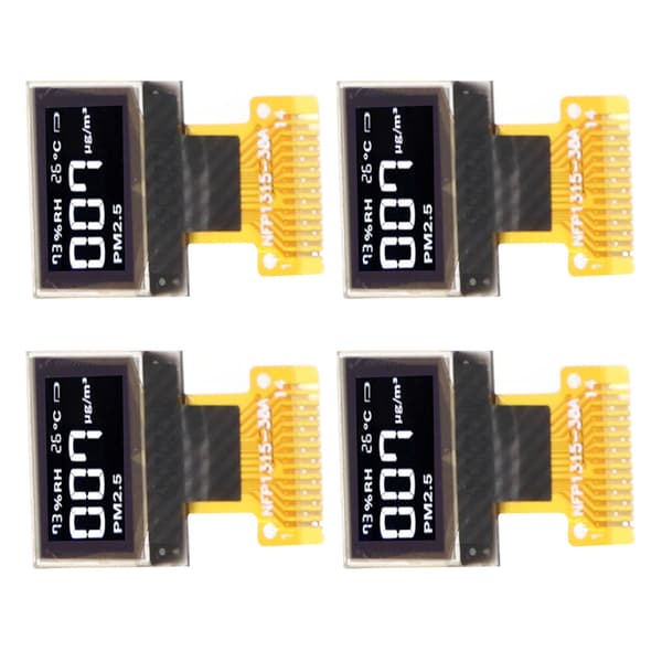 4 STK 0,49\" OLED Displaymodul I2C 64x32 14-benet Blå Skærm