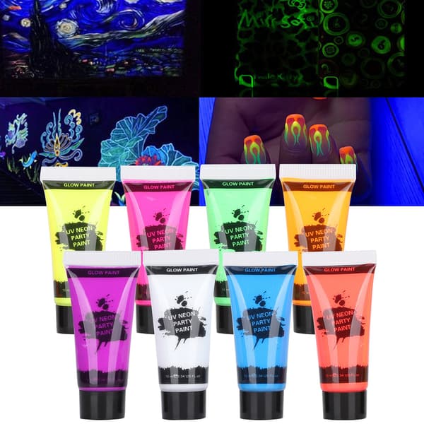 10 ml Kropsmaling Sæt Blacklight Ansigts- og Kropsmaling Makeup Fluorescerende Krops- og Ansigtsmaling