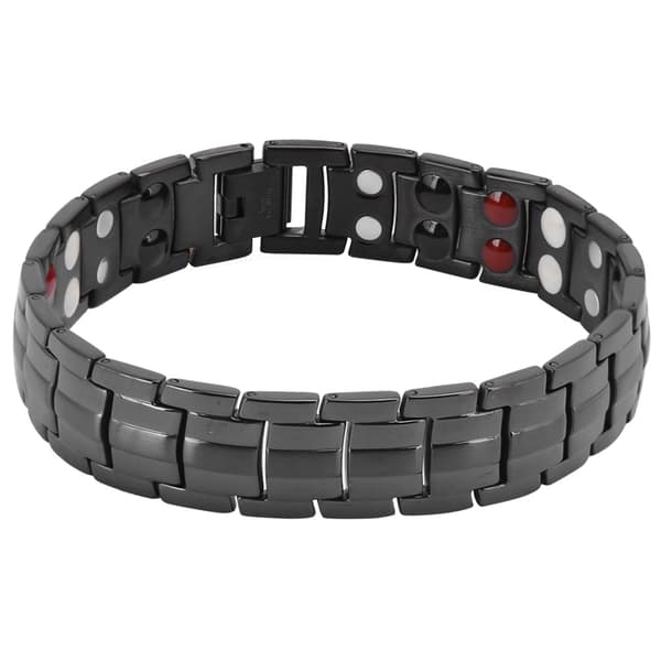 Magnetarmbånd til mænd, træthedslindring, smertelindring, sundhedspleje, sort
