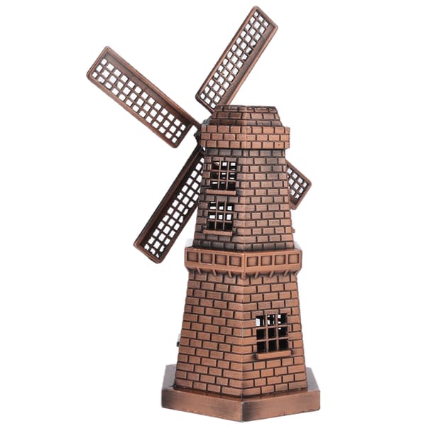 Vindmølleindretning Retro Stil Rød Bronze Mini Håndværkspynt til Bar Restaurant