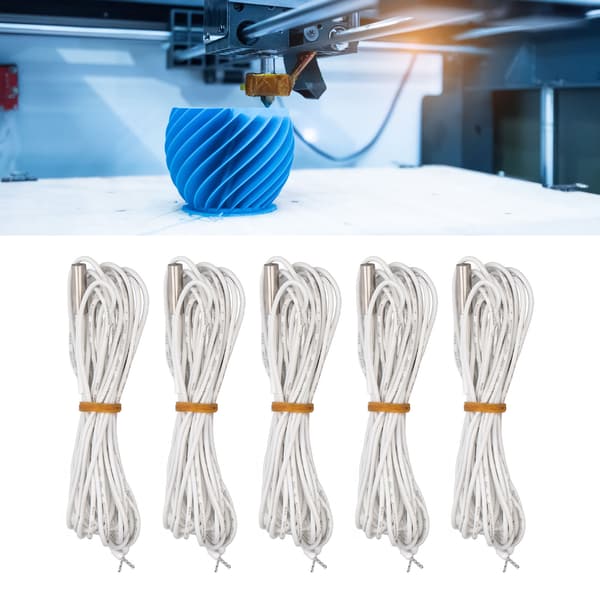 5 STK 24V 60W 3D Printer Varmelegeme Patron, Varmeelement i Rustfrit Stål, 6mm x 20mm, 1M Ledning