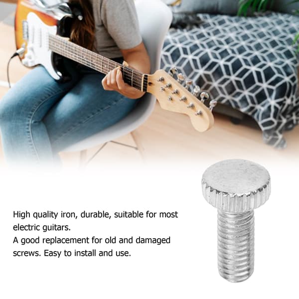 12 st järn M5 Tremolo Stall Stämskruv för Elgitarr Reparation Silver Gitarrdelar