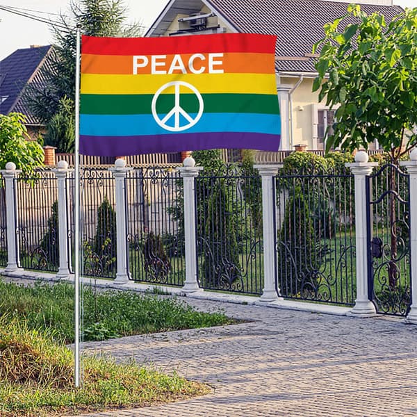 Levande Fredstecken Flagga Polyesterbanderoll Blekningsresistent för Inomhus- och Utomhusvisning