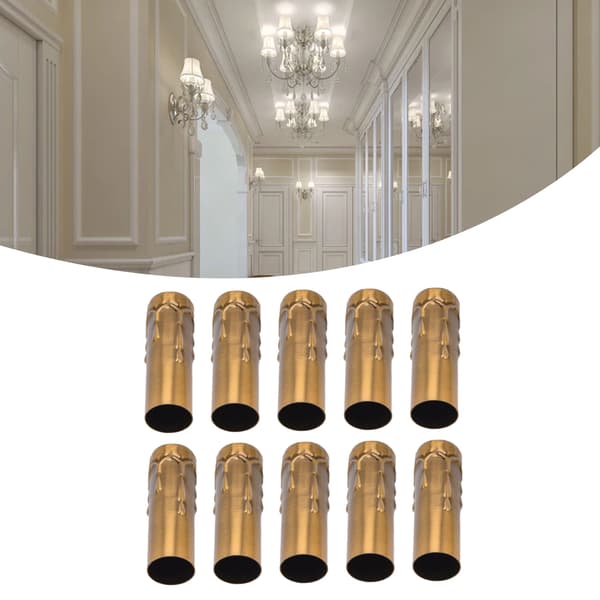 10 stk. E14 metalrør til lampeholder, belysningstilbehør 25x80mm guldbronze
