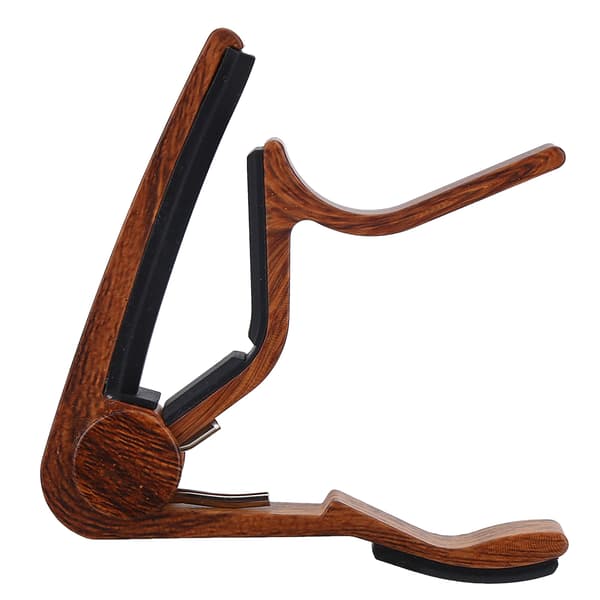 Trä-look Aluminiumlegering Silikon Capo för Akustisk Elgitarr Ukulele 66g 1st