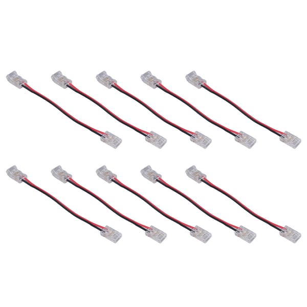 COB Strip Light Connector Dobbelt Hoved 8mm 2 Pin 10-pak