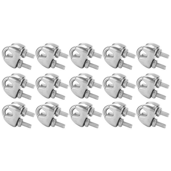 15 stk. 1/16 tomme M2 rustfrit stål wirekabelklemme U-formet bolt sadelbeslag