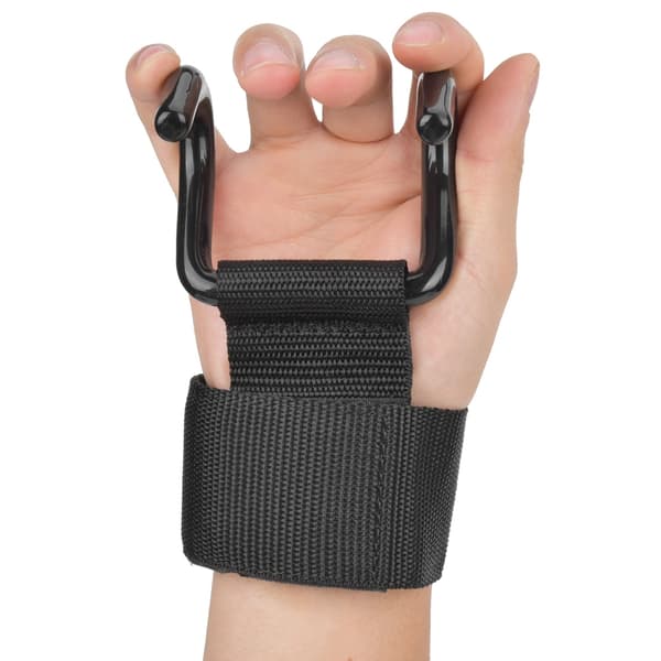 2-pack tyngdlyftningskrokar med greppremmar handledsstöd för gymträning och träningsutrustning
