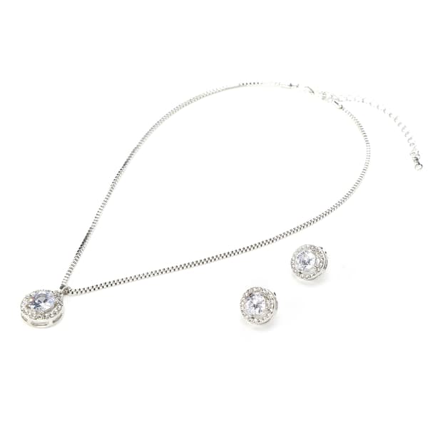 Glittrande Halsband Örhängen Set Elegant Damaccessoar Set Bröllopsfödelsedagspresent