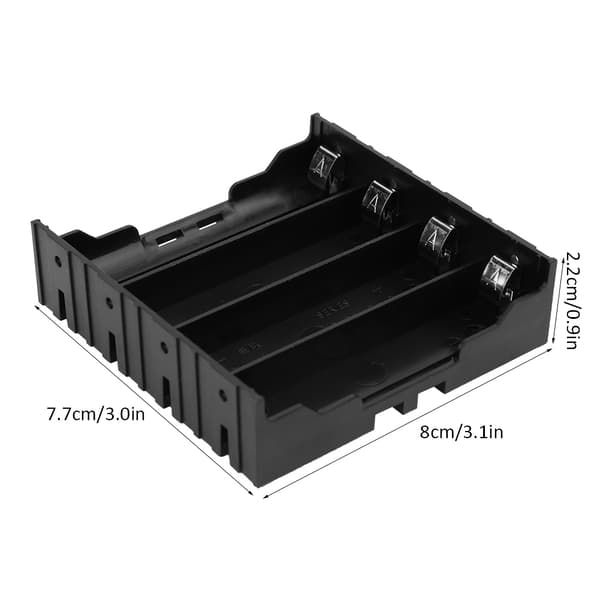 5-pak 18650 Batteriopbevaringskasseholder med hårde stifter, sort, til DIY-strømsystem
