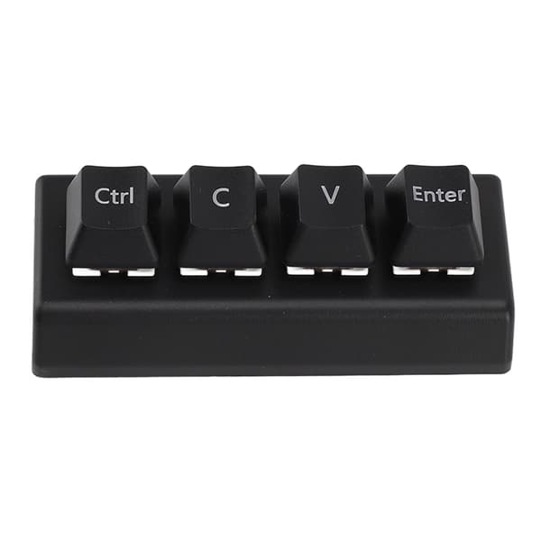 Programmerbar 4-tasters Macropad NKRO Rød Switch Ctrl CV Enter Mini Mekanisk Tastatur til Gaming Kontor Medier Sort