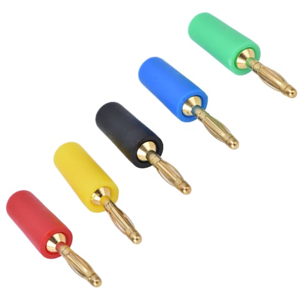 5 stk. forgyldt bananstik-stik kobberadapter-sæt til ledningsføring 10002