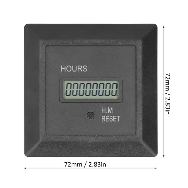 Digital timetæller 0-999999H 59M, AC 100-240V, Industriel timerdisplay