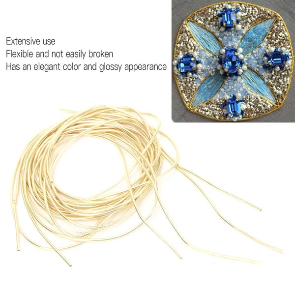 Broderitråd Koppartråd Sömnad Glans 1,5 mm Dia. Manuell DIY-snöre Sandguld
