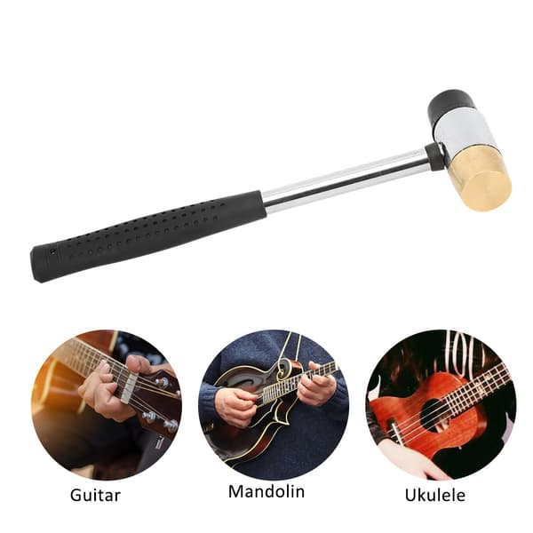 Sort guitarplastikhammer messing- og gummihoved Ukulele tilbehør instrumentværktøj