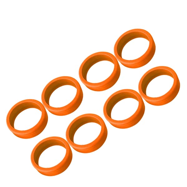 8-pack bagagehjulsskydd i silikon, stötsäkra, brusreducerande resväskhjulsskydd, orange