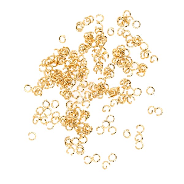 200 stk. springringe multifunktionel rustfrit stål guld åben springring DIY smykker forbindelsesspænde
