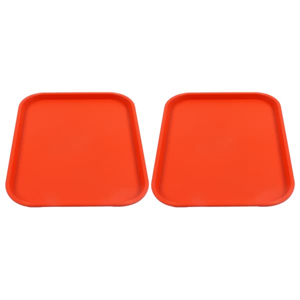 2-pack stapelbar rektangulär halkfri PP-serveringsbricka, lättvikt för restauranger och kaféer, orange