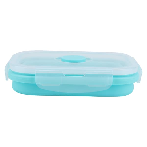 Bärbar Lunchlåda i Silikon, Vikbar, Mikrovågssäker Matbehållare Grön 500ml