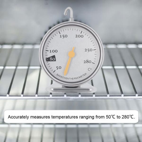Ovntermometer i rustfrit stål, stort køkkentermometer med urskive, 50°C til 280°C