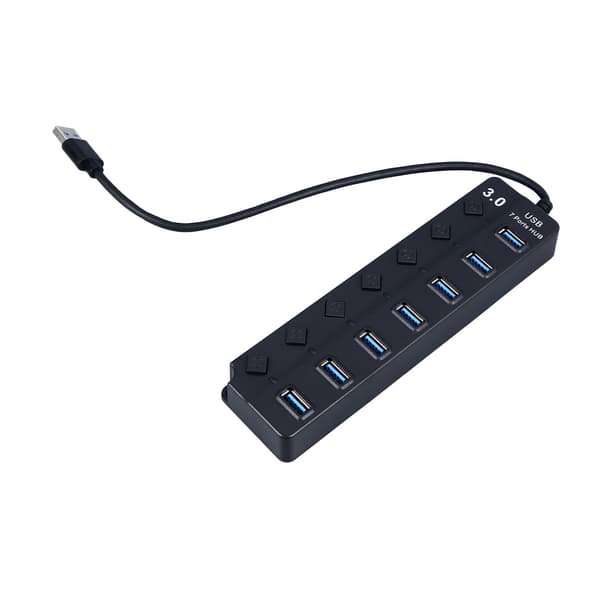 USB C Hub, Kompakt 7-ports USB-datafordeler til bærbar computer og mobile enheder