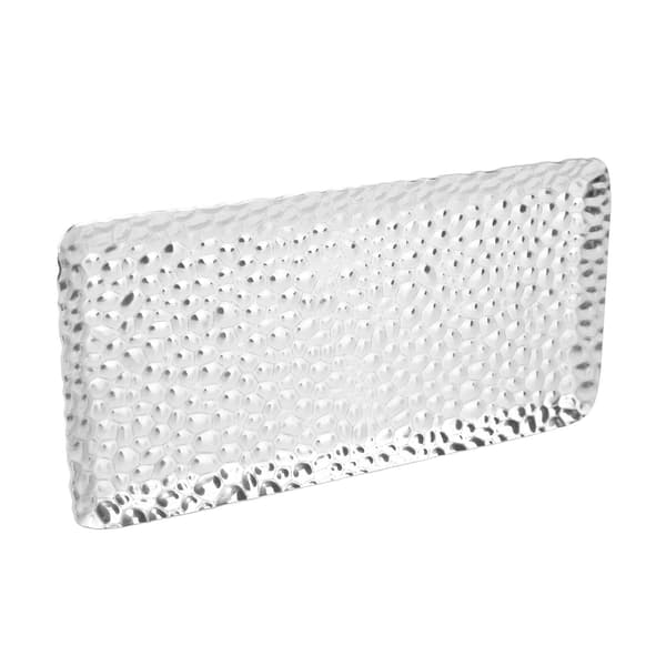 Serveringsbricka i rostfritt stål Elegant luktfri fat för vardagsrum sovrum kök badrum 19,5x9,5 cm Silver