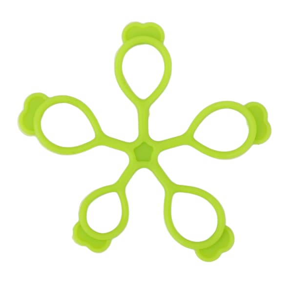 Silikon Fingersträckare Blomform Återfjädring Dekompression Handgreppsstärkare för Kontor Utomhus Grön 8.8lb