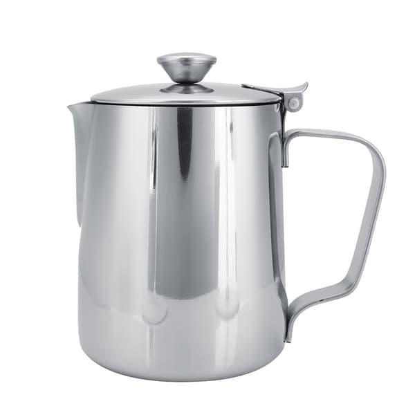 Mælkekande i rustfrit stål med låg til latte art (350 ml)