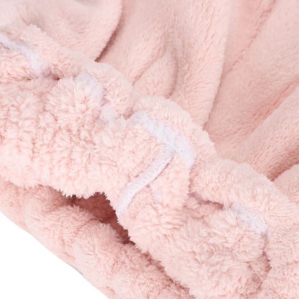 Badehætte Sløjfedekoration Badeværelseshatte Hurtigtørrende Kvinder Piger Dame Badehårshat Pink