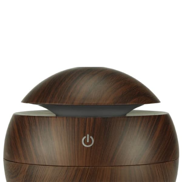 Mini USB Ultraljudsluftfuktare 130 ml Mörk Träkorn för Sovrum Kontor Hotell 2W
