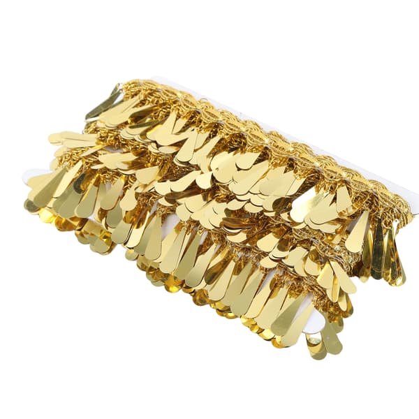 Taljekæde Guld Metal Applikation Glitter Elastisk Paillet Vanddråbeform Tilbehør