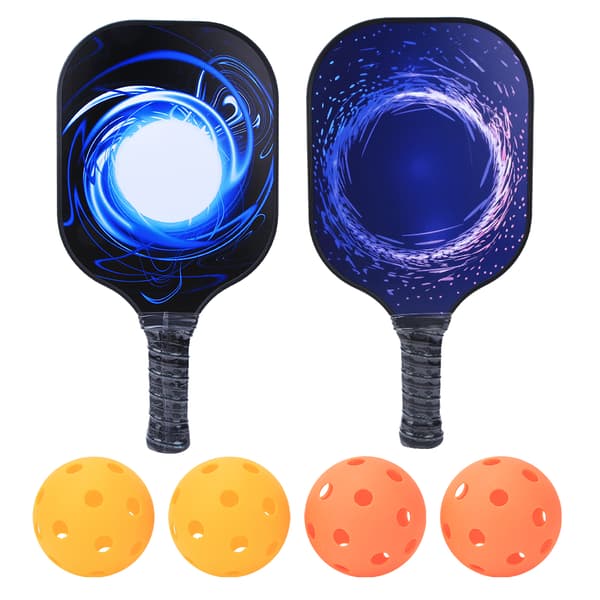 Dubbelpack kolfiberkomposit pickleballracketar med bollar, utomhus strandracketkit unisex