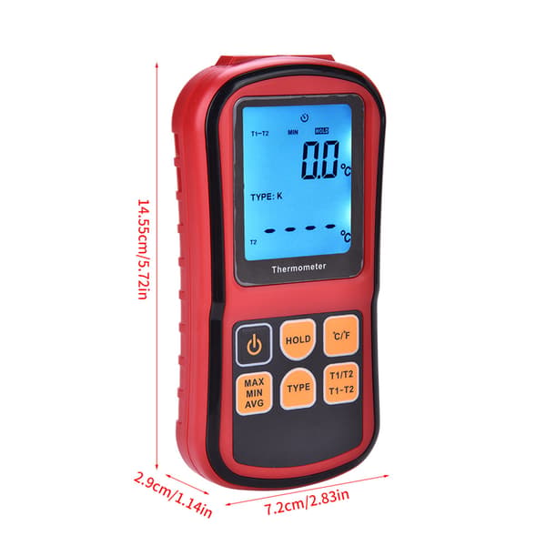 GM1312 Dobbeltkanals Digitalt Termometer LCD Display Temp Måler