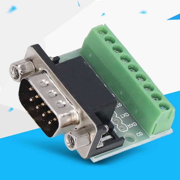 DB9 Han til Skrueterminal 9P Adapterkort til RS232 RS485 Seriel Forbindelse