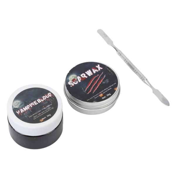 Ärrvax Koagulerat Blod Kit Sår Modellering Halloween SFX Smink Kit med Spatel