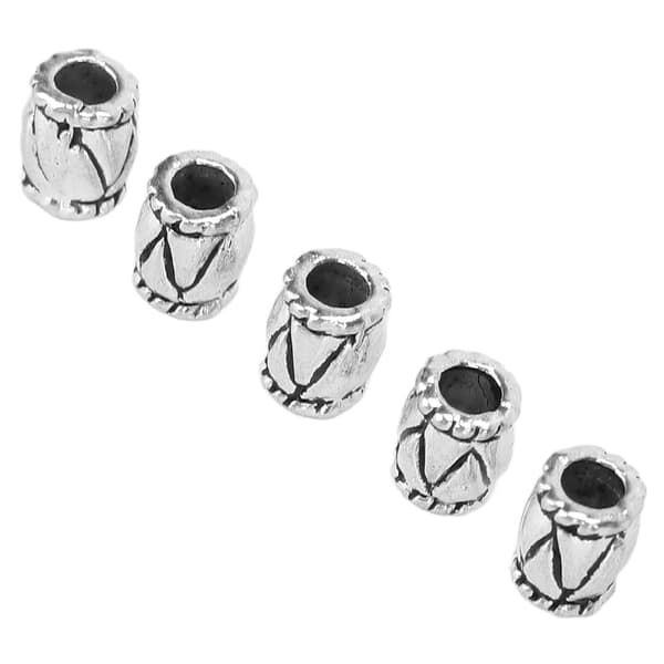 50 st retro skäggpärlor, tunna hårflätpärlor, smyckestillbehör i legering, silver