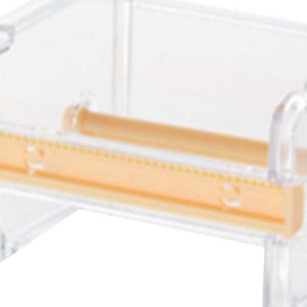 Washi Tape Dispenser Cutter Transparent 2 Serrated Bars ABS Plastic Stackable Tape Holder Dispenser til Opbevaring Gul