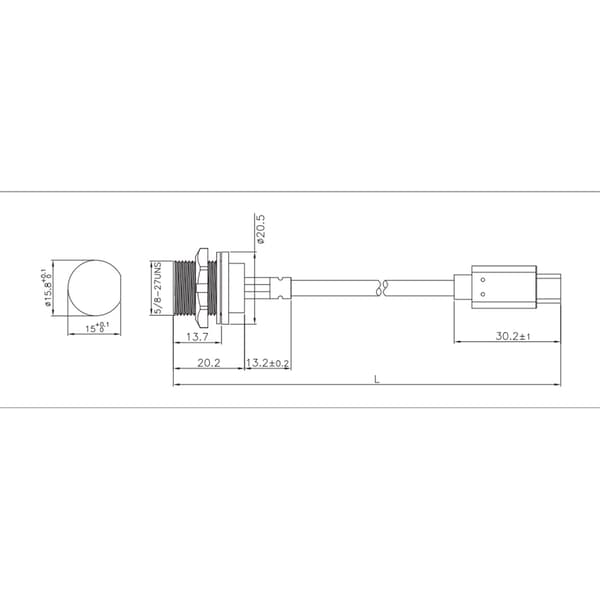 Vandtæt USB-C-stik IP67 Han- og Hunkabelstik 0,5m E10TPCTFF/TPCAM