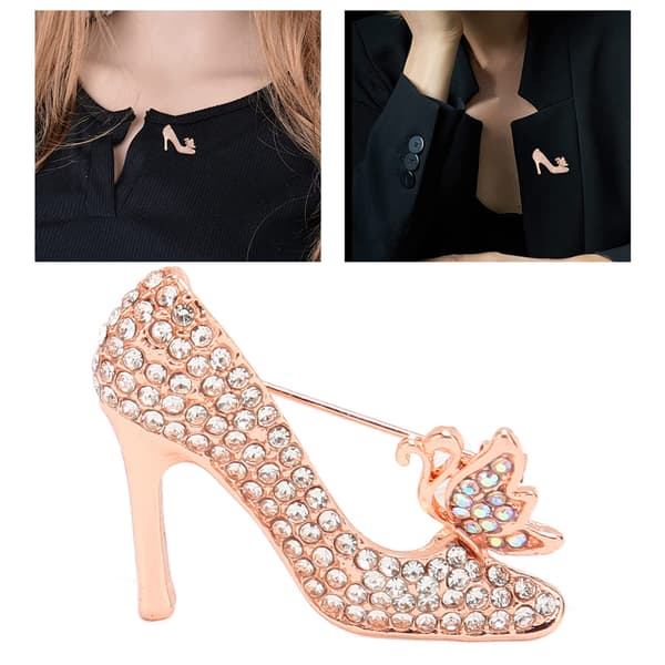 Damer Vit Stilett Glittrande Kristall Brosch Pin Chic Trendiga Modesmycken