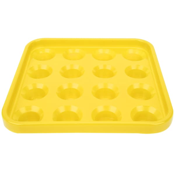 Gul Poolkugle Opbevaringsbeholder 16-Huls Holder til Poolbord Tilbehør, Sort Plastik Organizer Boks