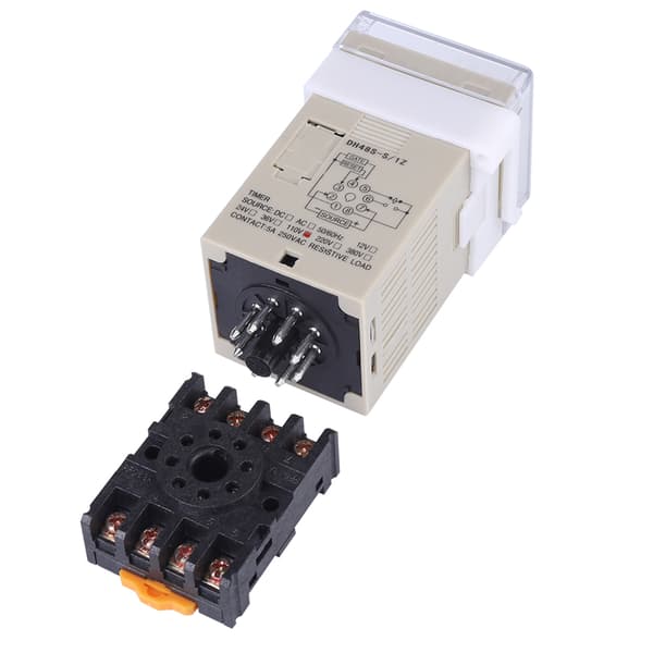 110V AC DH48S-S 0.1s~99t Cyklus Timer Relæ Digitalt Display med Sokkel