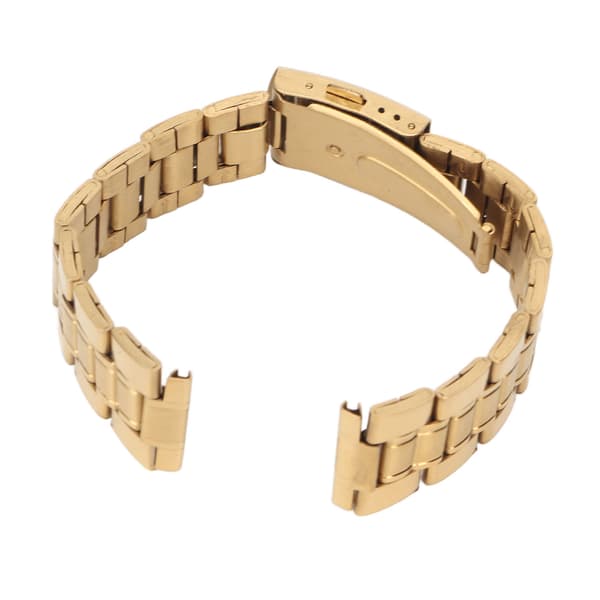 Urrem i guld rustfrit stål med nem udløsning og dobbeltlås til unisex 20mm/0.79in
