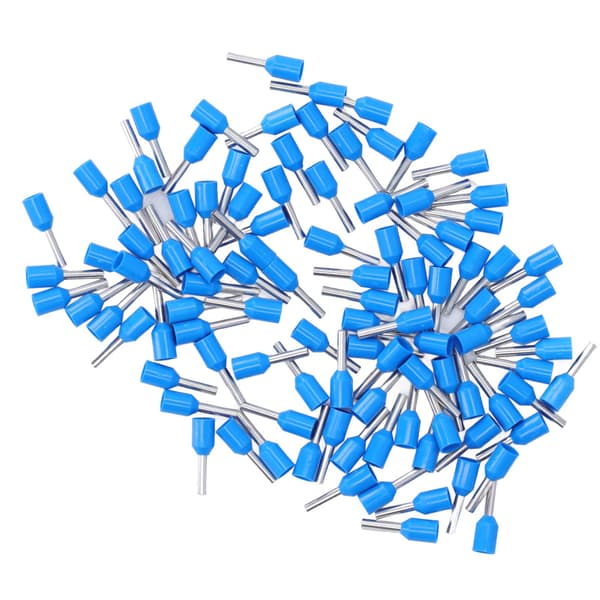 100 stk. E1508 isolerede kobberstiftterminaler PVC-ledningsferruler krympeforbindere til elektronik