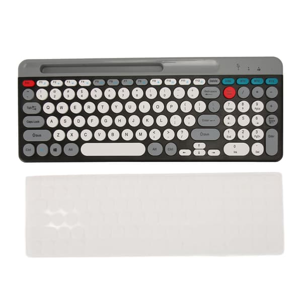2.4G Trådløst Retro Tastatur og Mus Sæt, Genopladelig Bluetooth Combo til Computer, Sort
