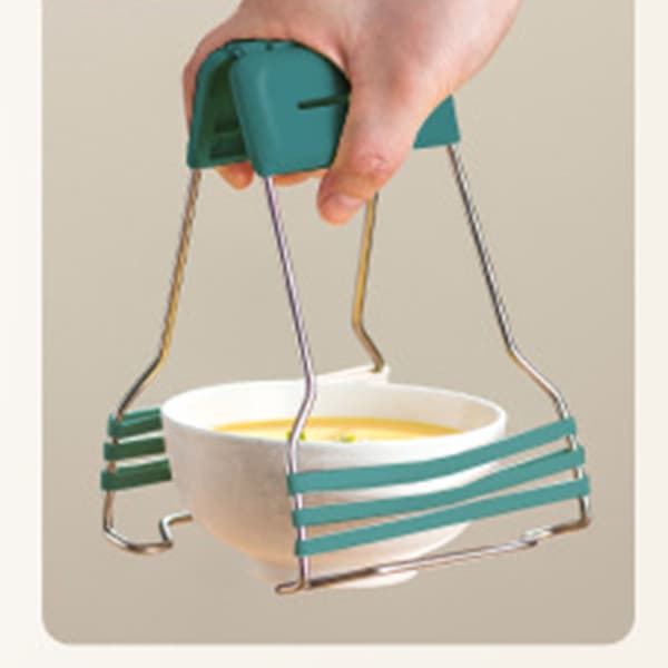 Skålklämmor i rostfritt stål, gröna silikonkanter, 4-pack