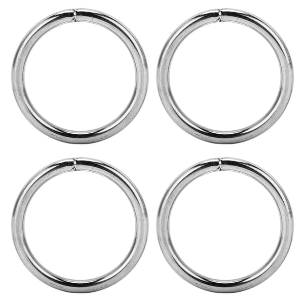 10 stk. svejsede ringe i rustfrit stål 4x40 mm multifunktionelle til camping, bælte og rigning