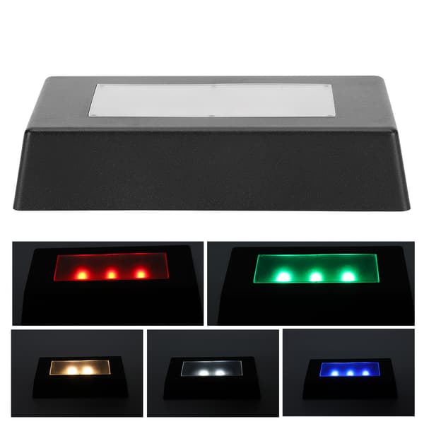 LED-displaybase farveskiftende lysstander med USB-kabel til 3D-krystalstatuer og smykker