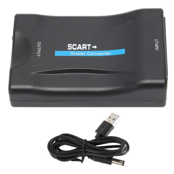 SCART til HDMI-adapter 1080p Scaler 20p AV-konverter til fjernsyn sort