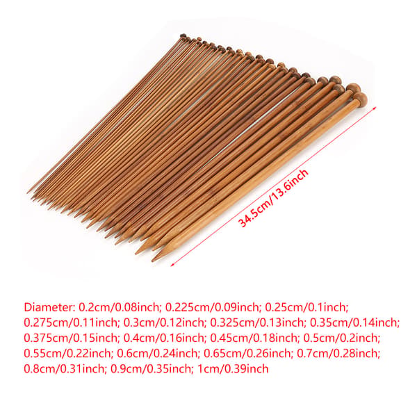 36 st stickor Enkelspetsiga karboniserade stickor 0,2-1 cm storlekar