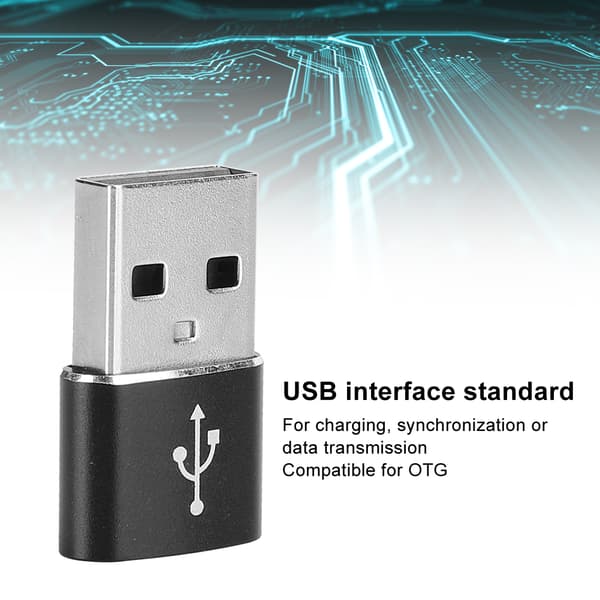 2 kpl alumiininen Type-C–USB-sovitin, musta, lataukseen ja tiedonsiirtoon